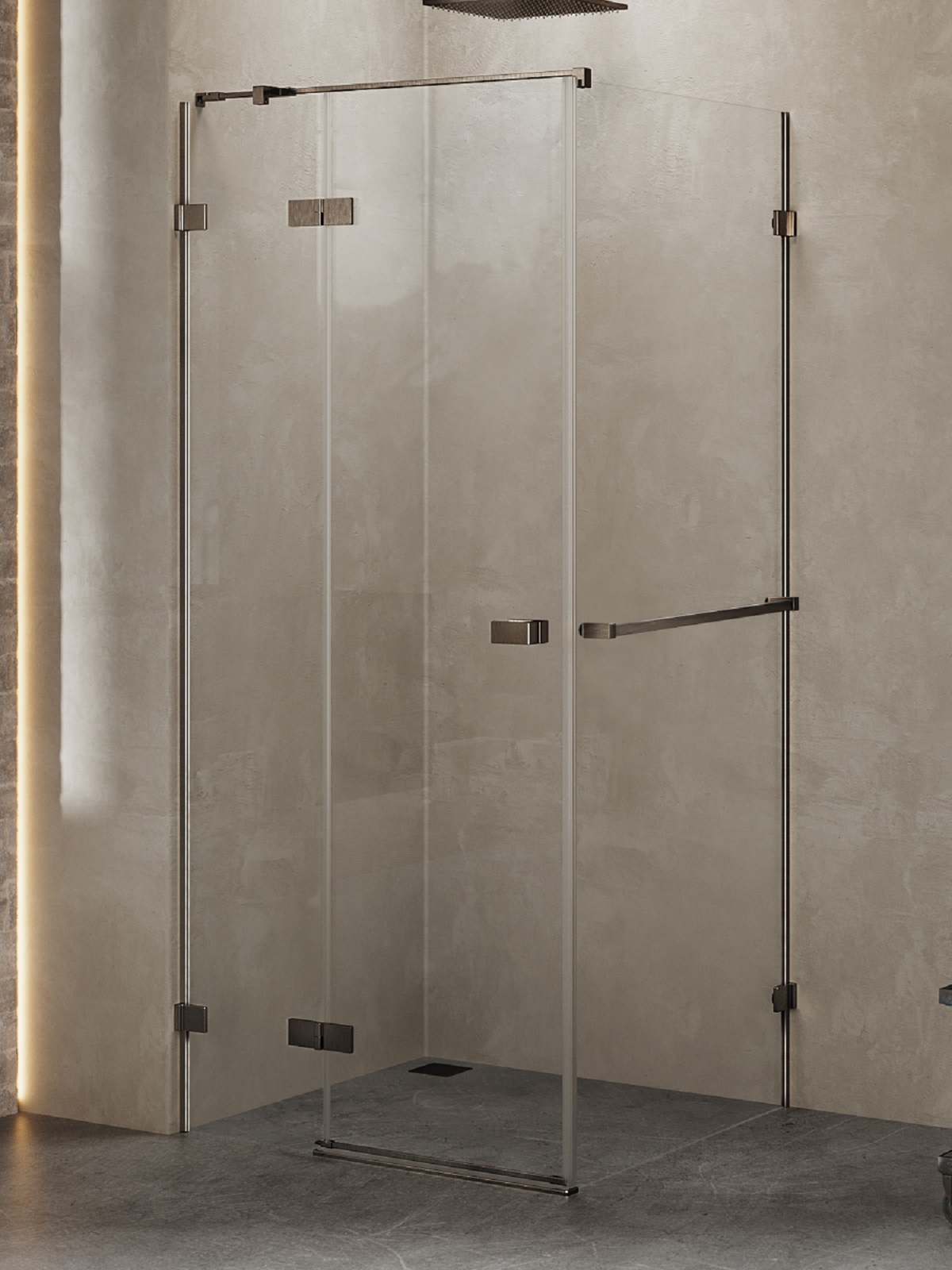 New Trendy Avexa Gunmetal Brushed sprchový kout 100x90 cm obdélníkový gunmetal kartáčovaný/průhledné sklo EXK-3272