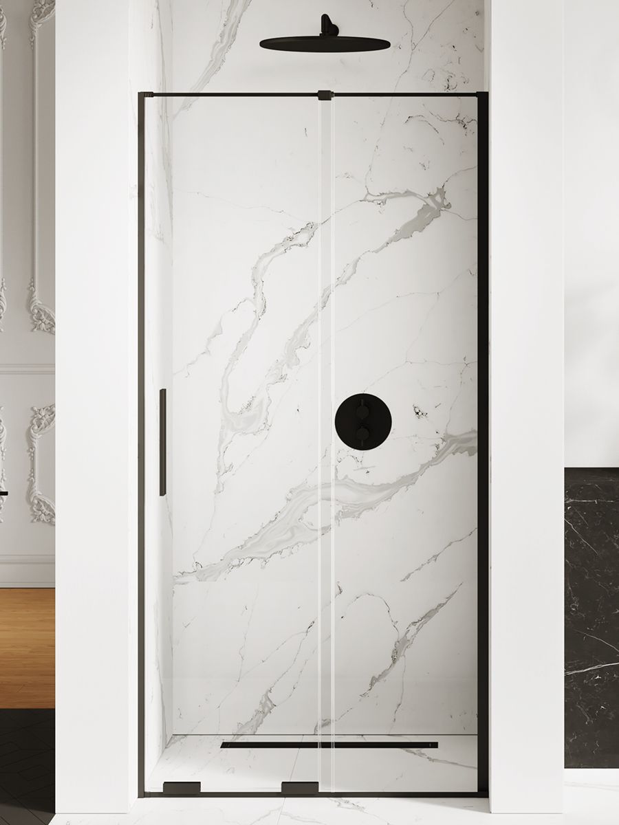 New Trendy Smart Black sprchové dveře 140 cm posuvné černá polomatný/průhledné sklo EXK-4113