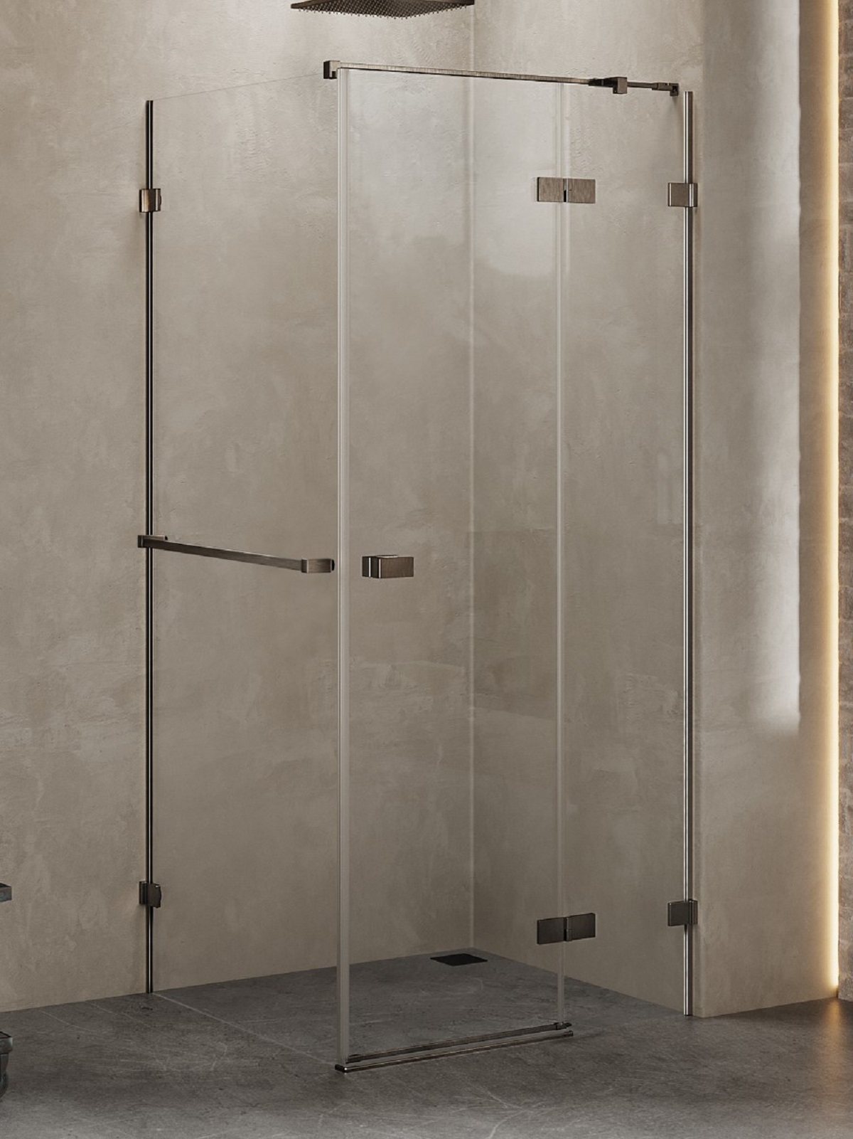 New Trendy Avexa Gunmetal Brushed sprchový kout 120x80 cm obdélníkový kartáčovaný/průhledné sklo EXK-3313