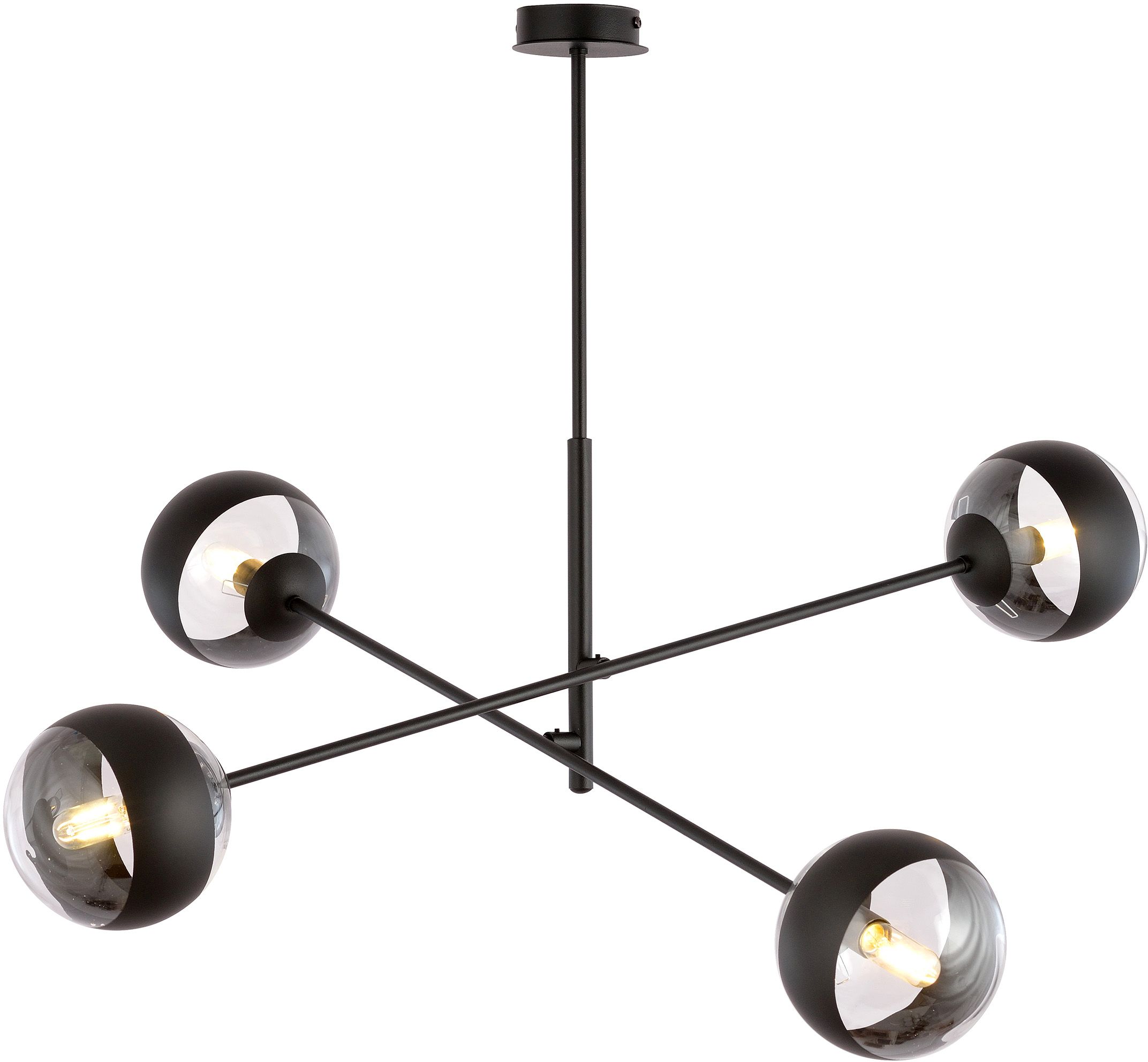 Emibig Linear stropní světlo 4x10 W černá-průhledná 1168/4