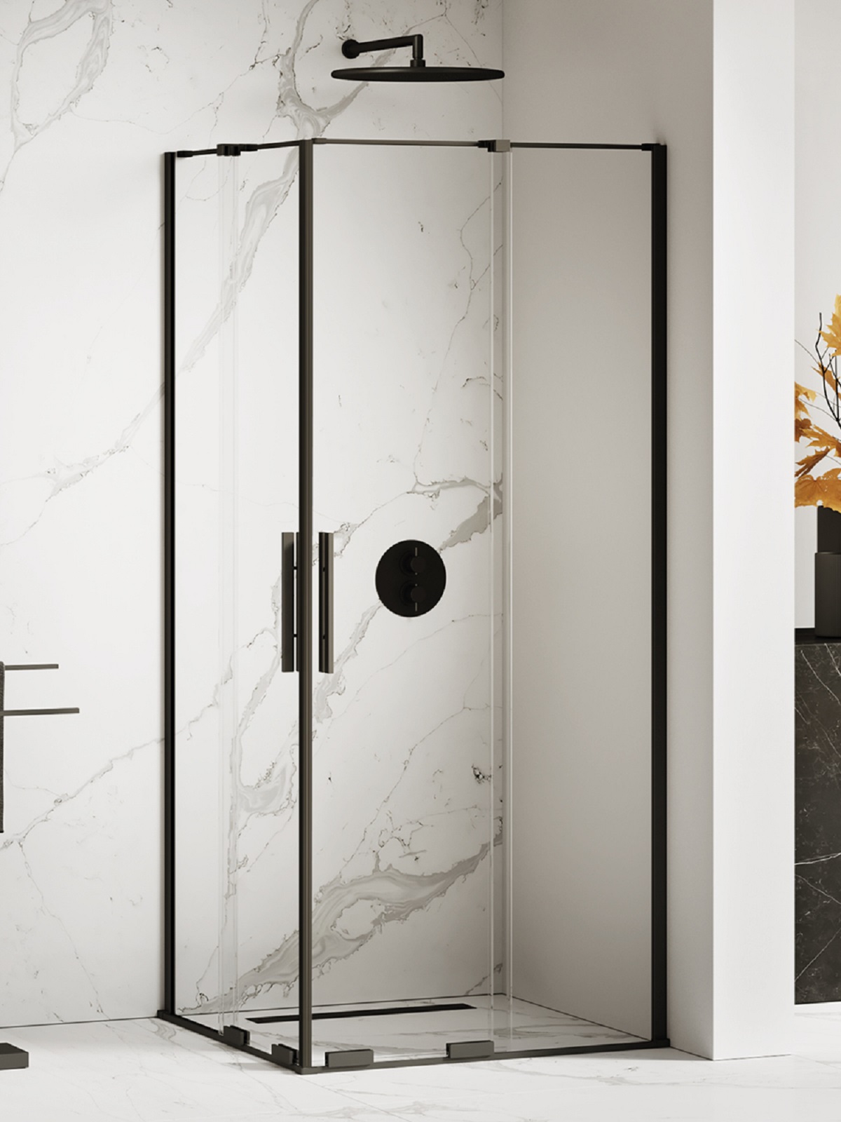 New Trendy Smart Black sprchový kout 120x120 cm čtvercový černá polomatný/průhledné sklo EXK-4173