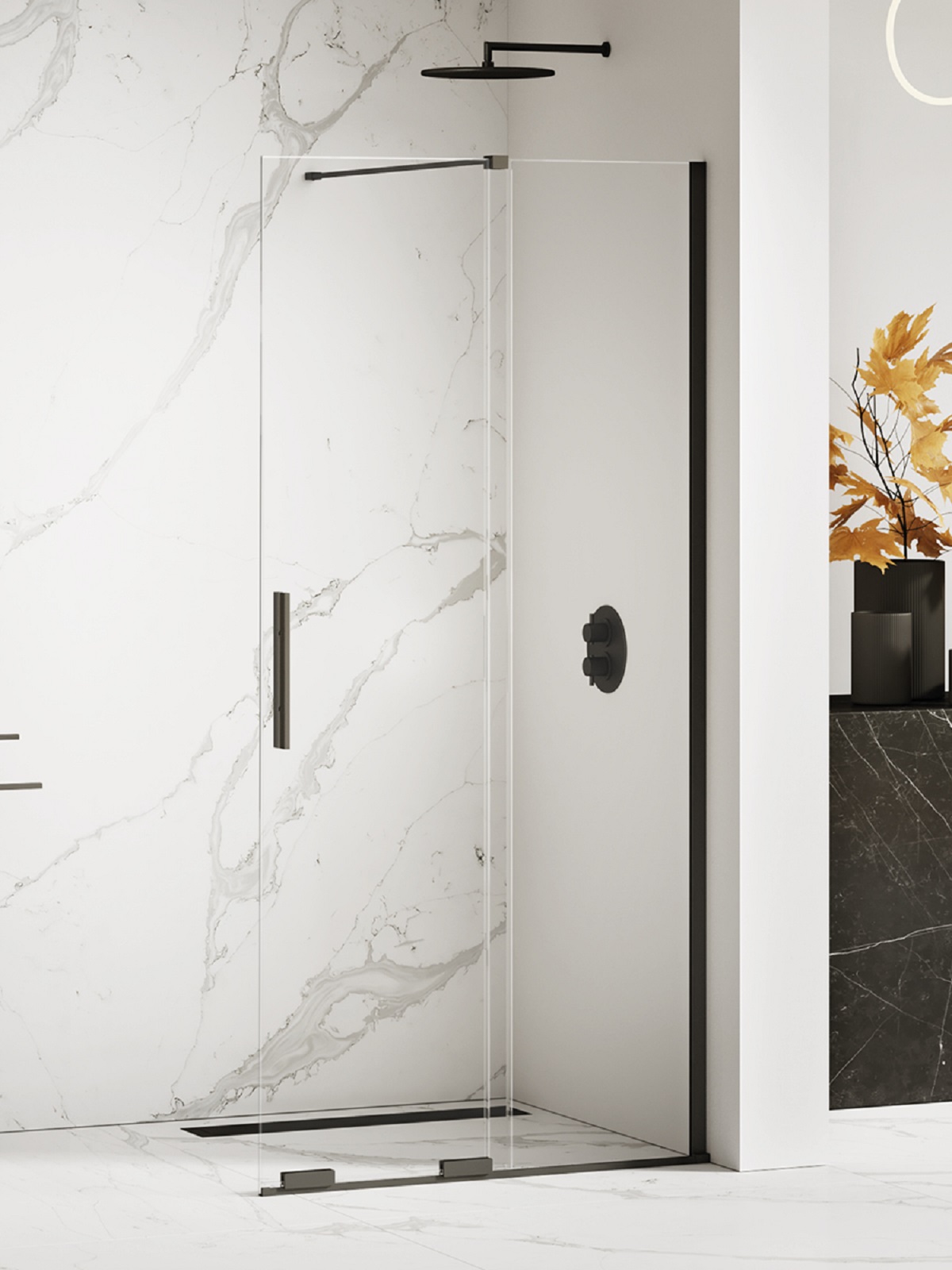 New Trendy Smart Black sprchová zástěna walk-in 100 cm černá matný/průhledné sklo EXK-4191