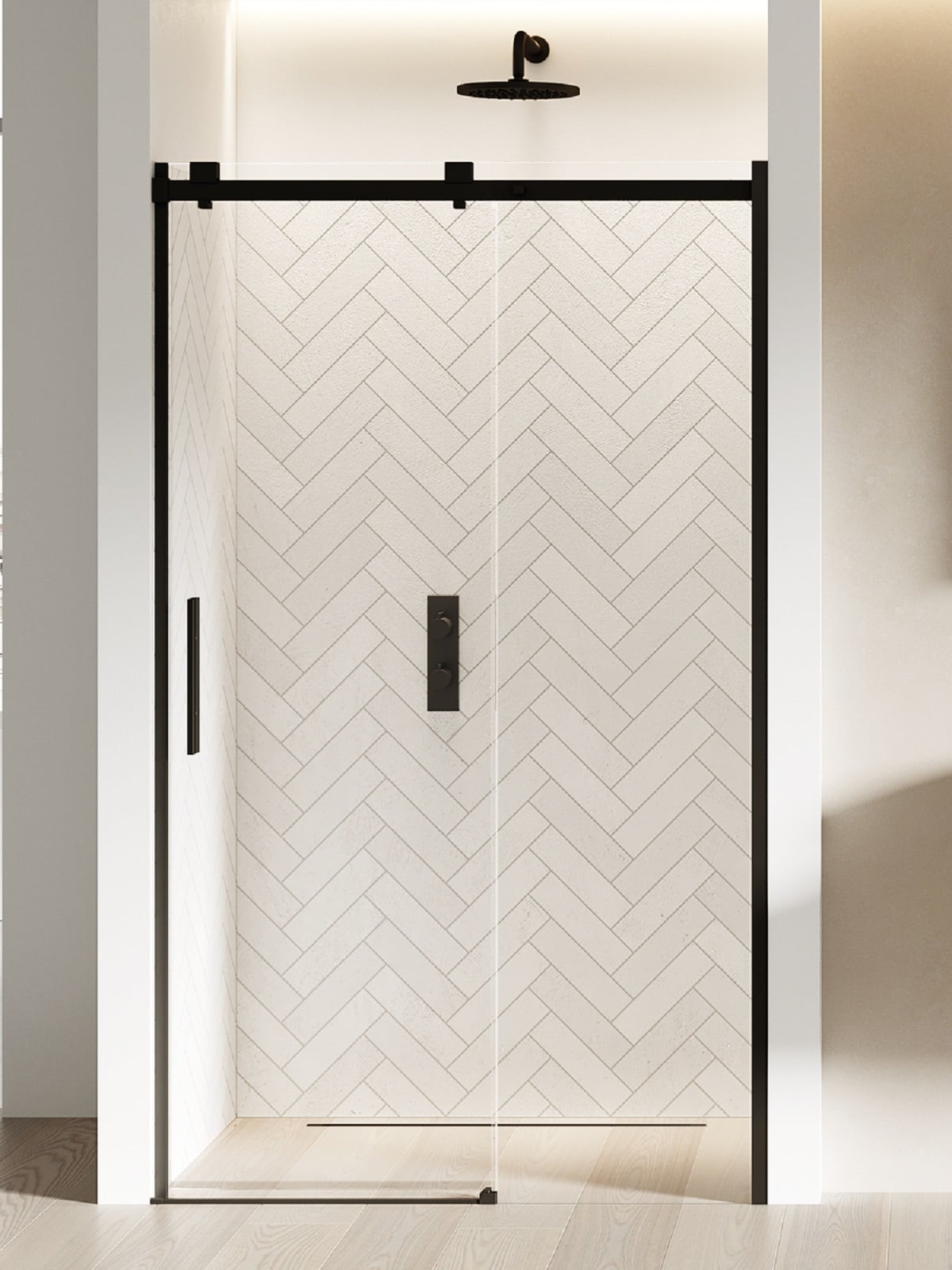 New Trendy Softi Black sprchové dveře 110 cm posuvné černá matný/průhledné sklo EXK-3951