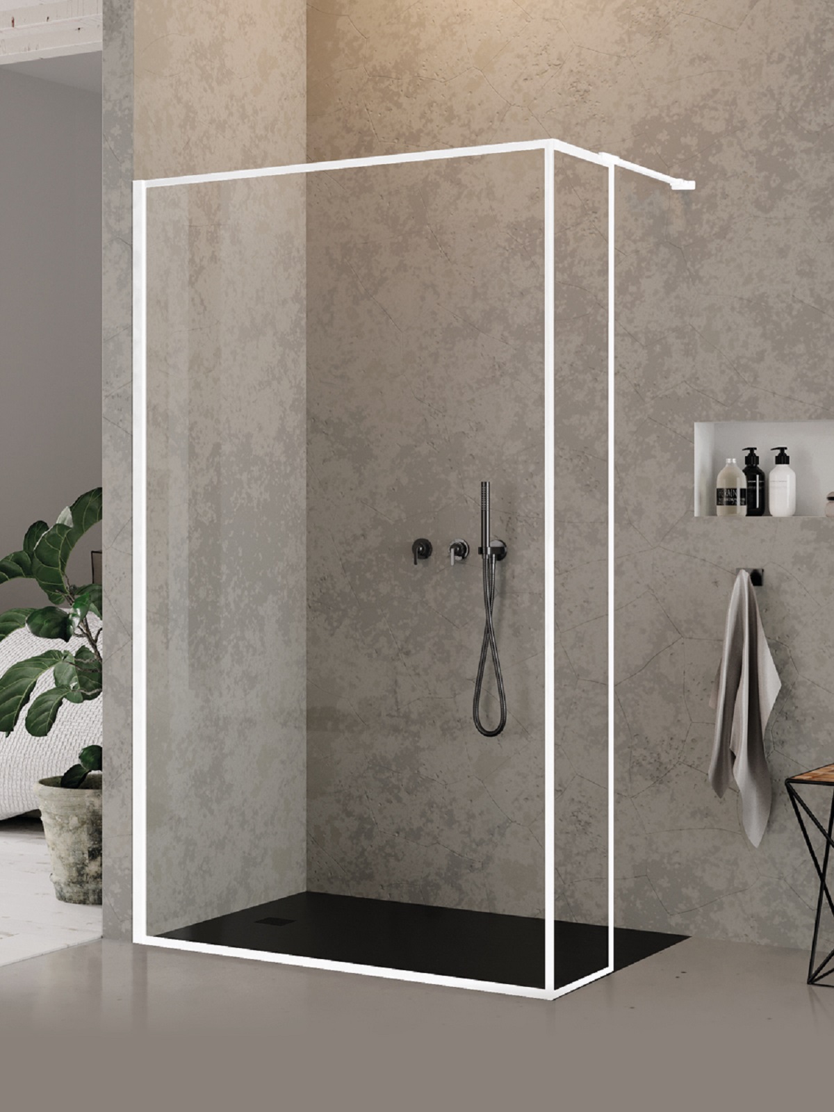 New Trendy New Modus White sprchová zástěna walk-in 30 cm bílá matný/průhledné sklo EXK-2254