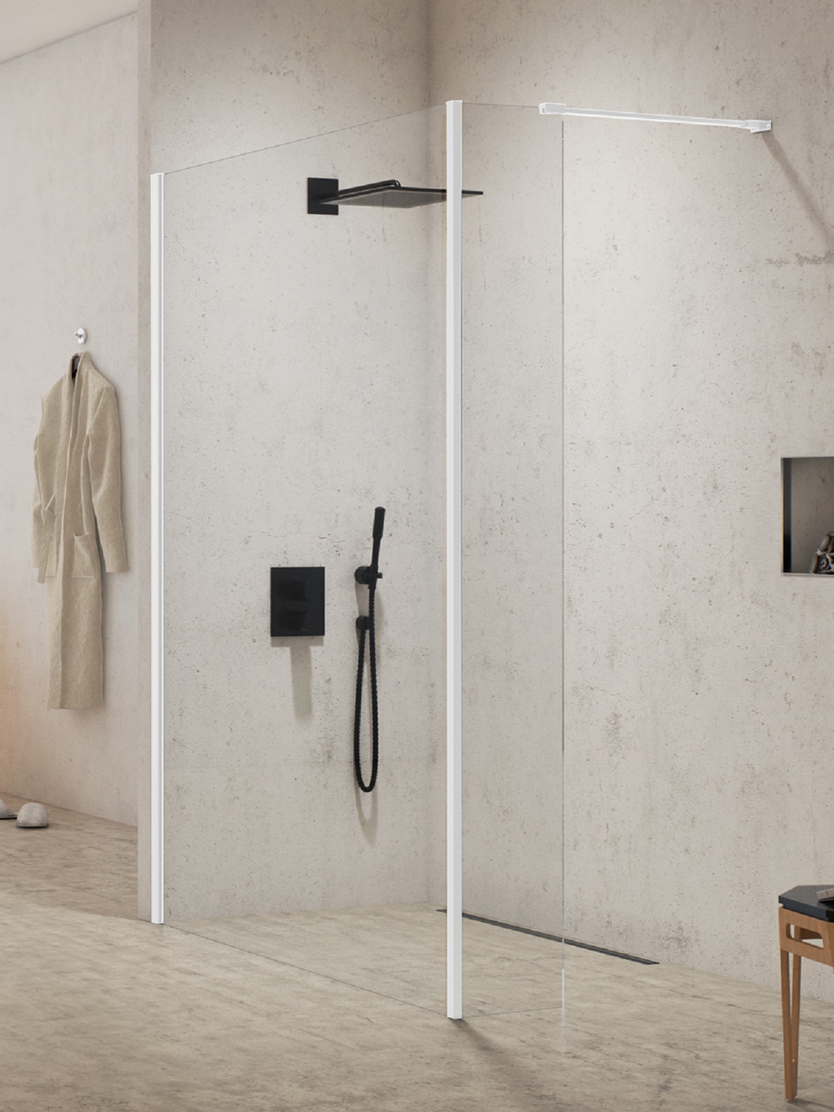 New Trendy New Modus White sprchová zástěna walk-in 70 cm bílá matný/průhledné sklo EXK-2238