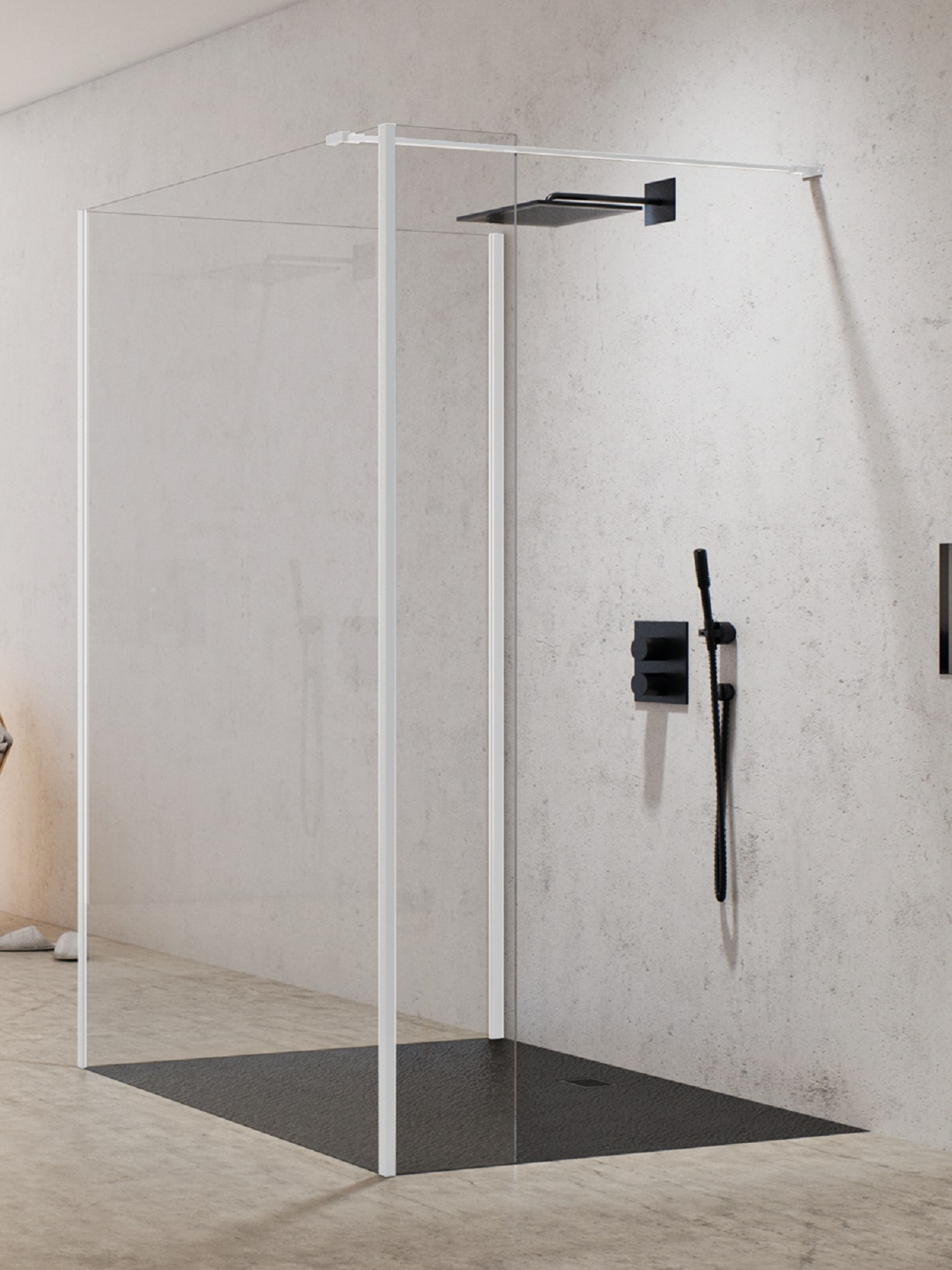 New Trendy New Modus White sprchová zástěna walk-in 100 cm bílá matný/průhledné sklo EXK-2264