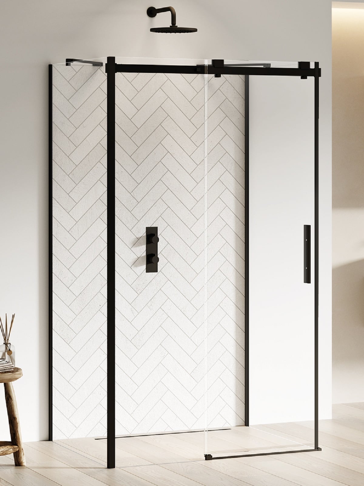 New Trendy Softi Black sprchový kout 130x100 cm obdélníkový černá polomatný/průhledné sklo EXK-4001