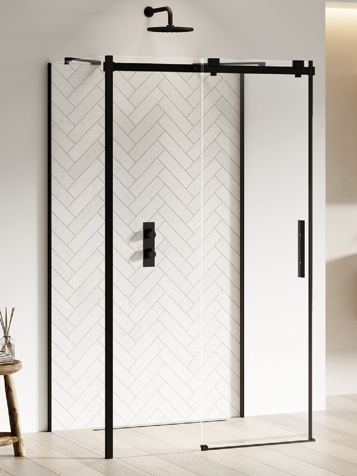 New Trendy Softi Black sprchový kout 140x90 cm obdélníkový černá polomatný/průhledné sklo EXK-4003