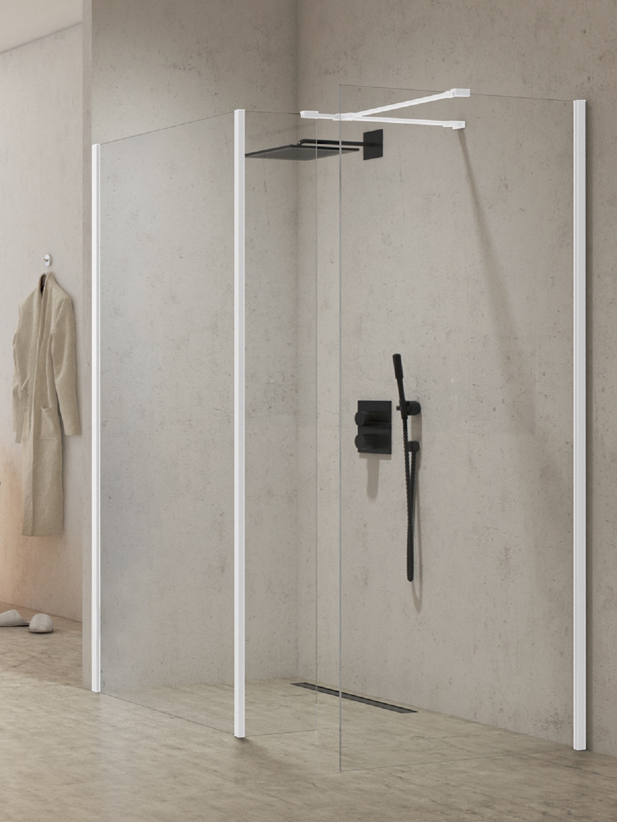 New Trendy New Modus White sprchová zástěna walk-in 90 cm bílá matný/průhledné sklo EXK-2278