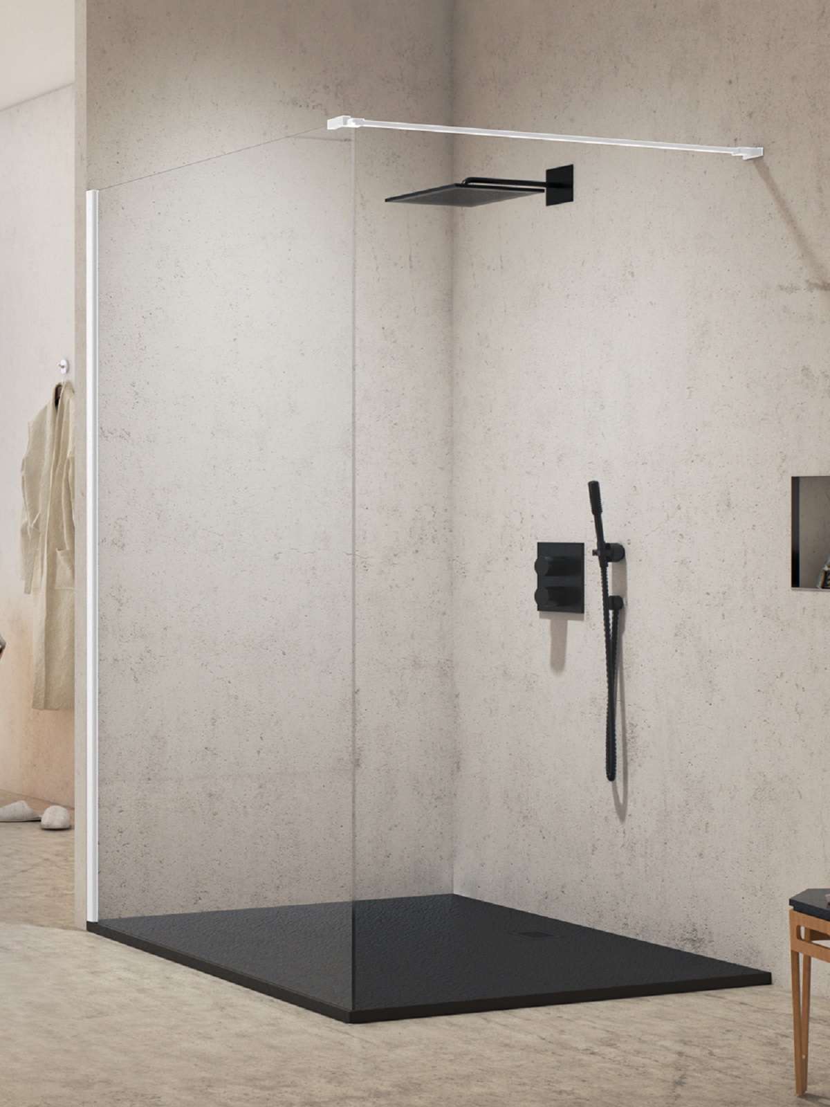 New Trendy New Modus White sprchová zástěna walk-in 150 cm bílá matný/průhledné sklo EXK-2209