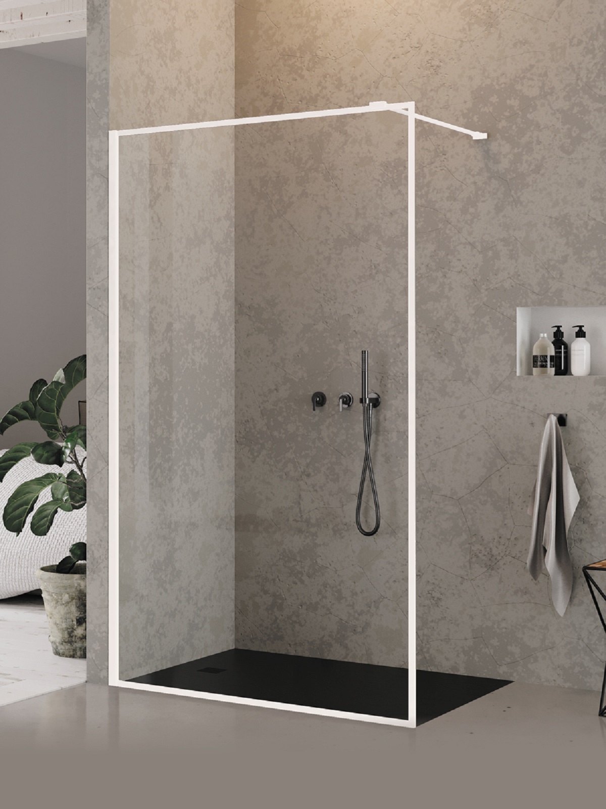 New Trendy New Modus White sprchová zástěna walk-in 90 cm bílá matný/průhledné sklo EXK-2223