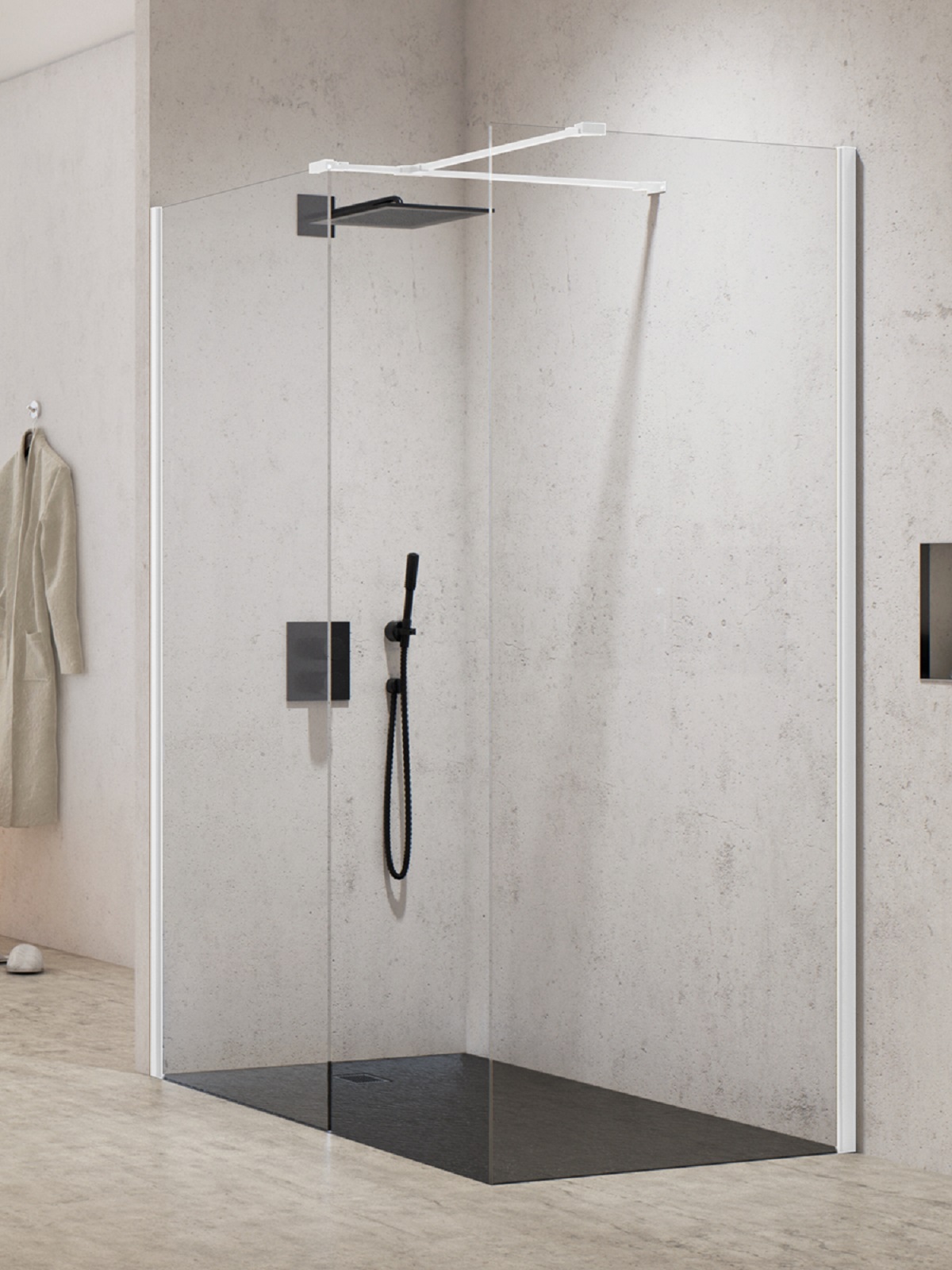 New Trendy New Modus White sprchový kout 150x90 cm obdélníkový bílá matný/průhledné sklo EXK-2294