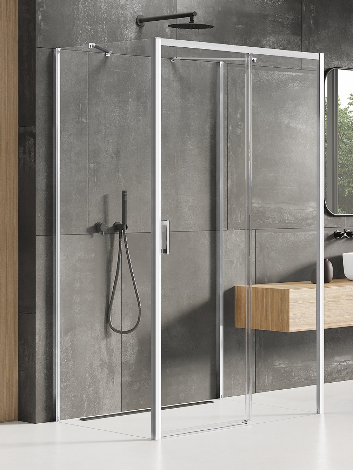 New Trendy Prime sprchový kout 100x80 cm obdélníkový chrom lesk/průhledné sklo K-0841