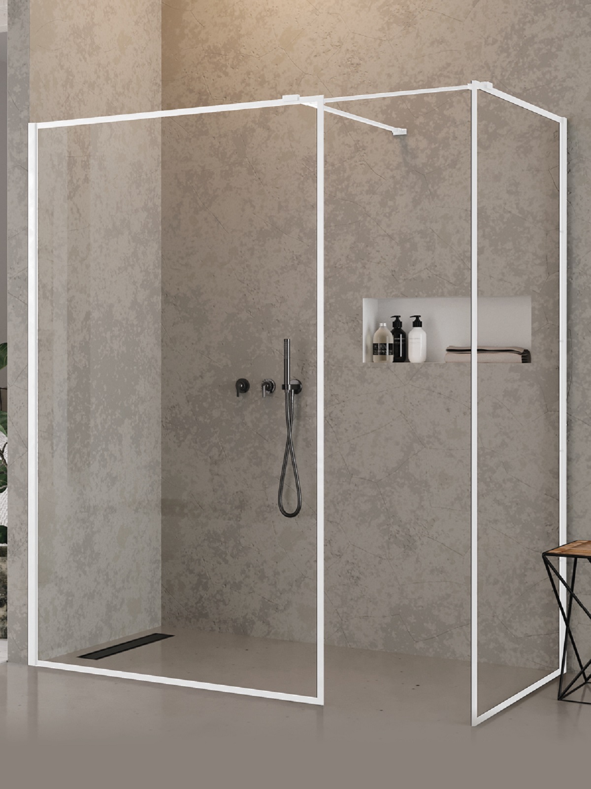 New Trendy New Modus White sprchový kout walk-in 120x90 cm obdélníkový bílá matný/průhledné sklo EXK-2316