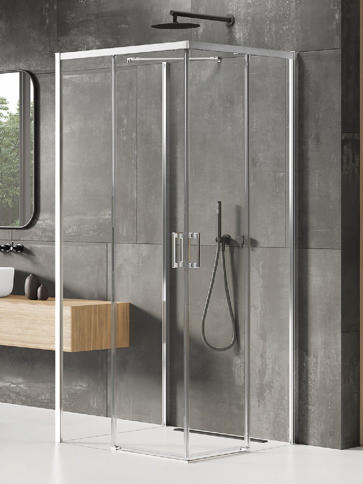 New Trendy Prime sprchový kout 90x80 cm obdélníkový chrom lesk/průhledné sklo K-1520