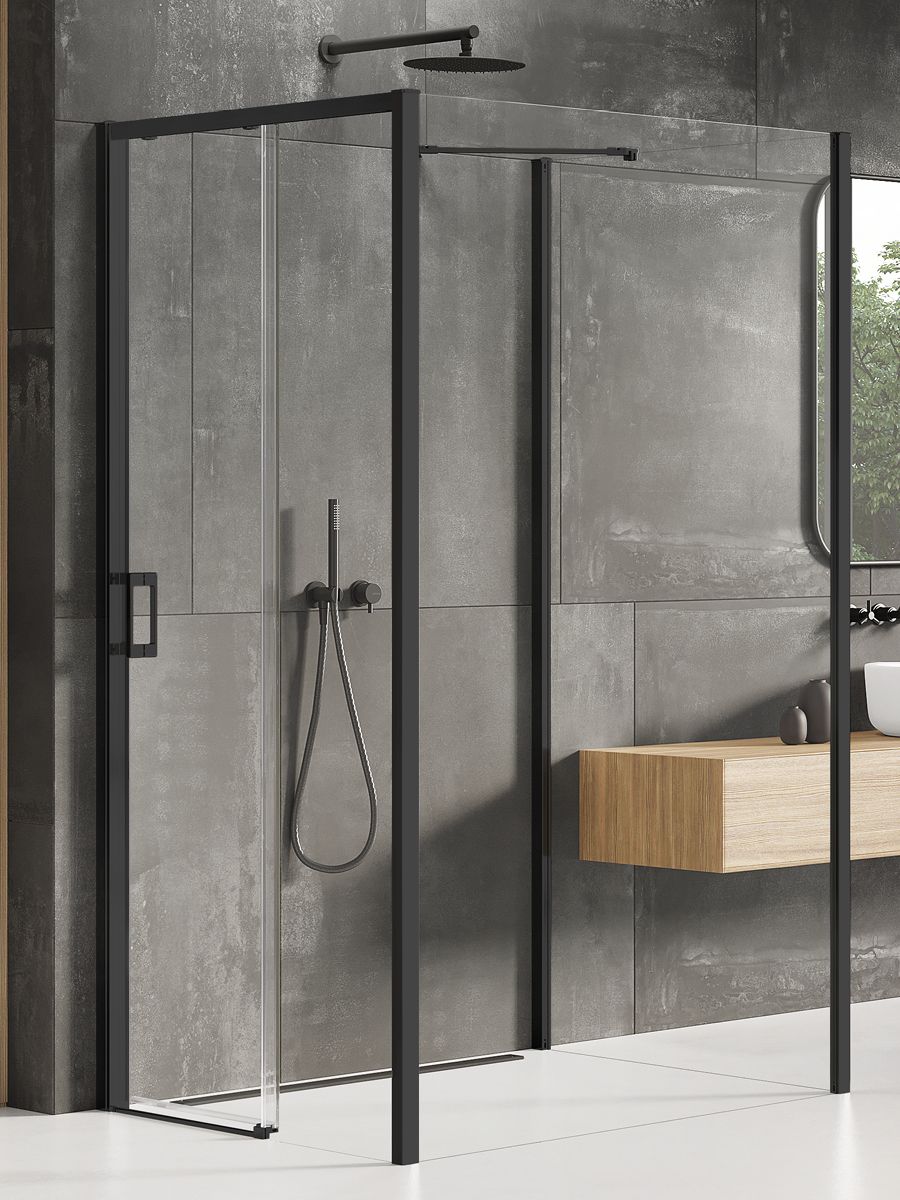 New Trendy Prime Black sprchový kout 100x90 cm obdélníkový černá matný/průhledné sklo K-1346