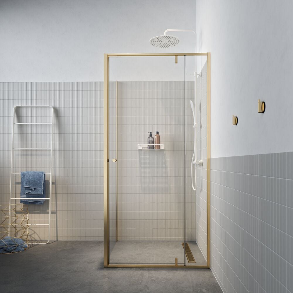 Sealskin Contour sprchový kout 100x100 cm čtvercový zlatá kartáčovaný/průhledné sklo CD181006495100