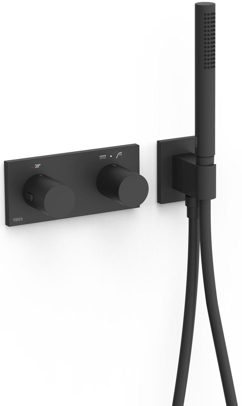 Tres B-System vanová baterie pod omítku s termostatem černá 30735201NM