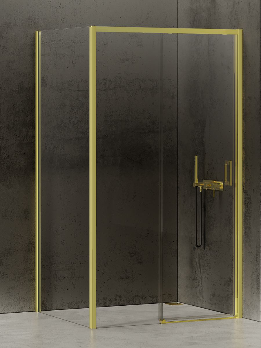 New Trendy Prime Light Gold sprchový kout 100x90 cm obdélníkový zlatá lesk/průhledné sklo K-1438