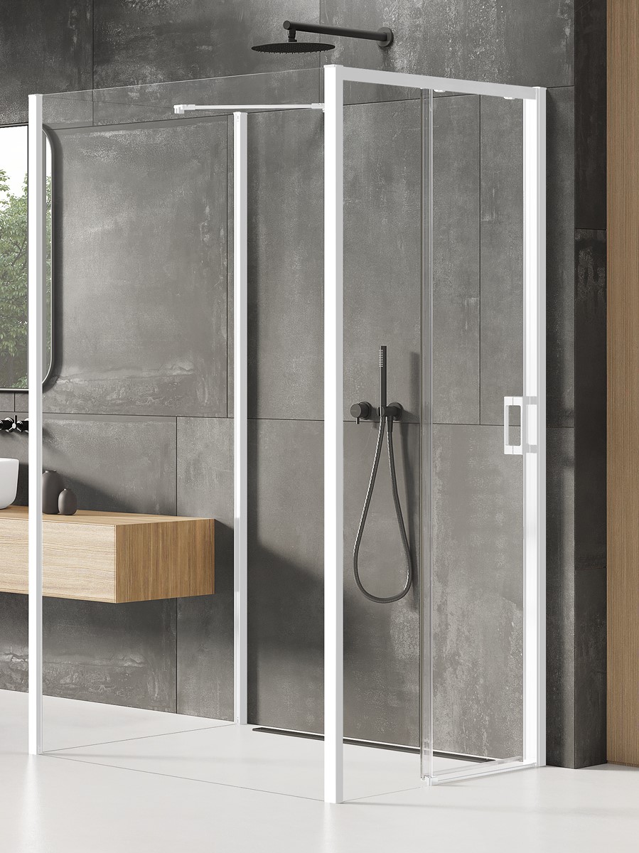 New Trendy Prime White sprchový kout 120x110 cm obdélníkový bílá matný/průhledné sklo K-1627