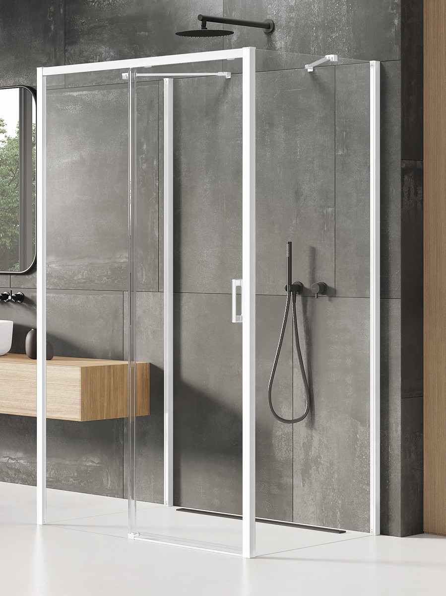 New Trendy Prime White sprchový kout 110x80 cm obdélníkový bílá matný/průhledné sklo K-1009