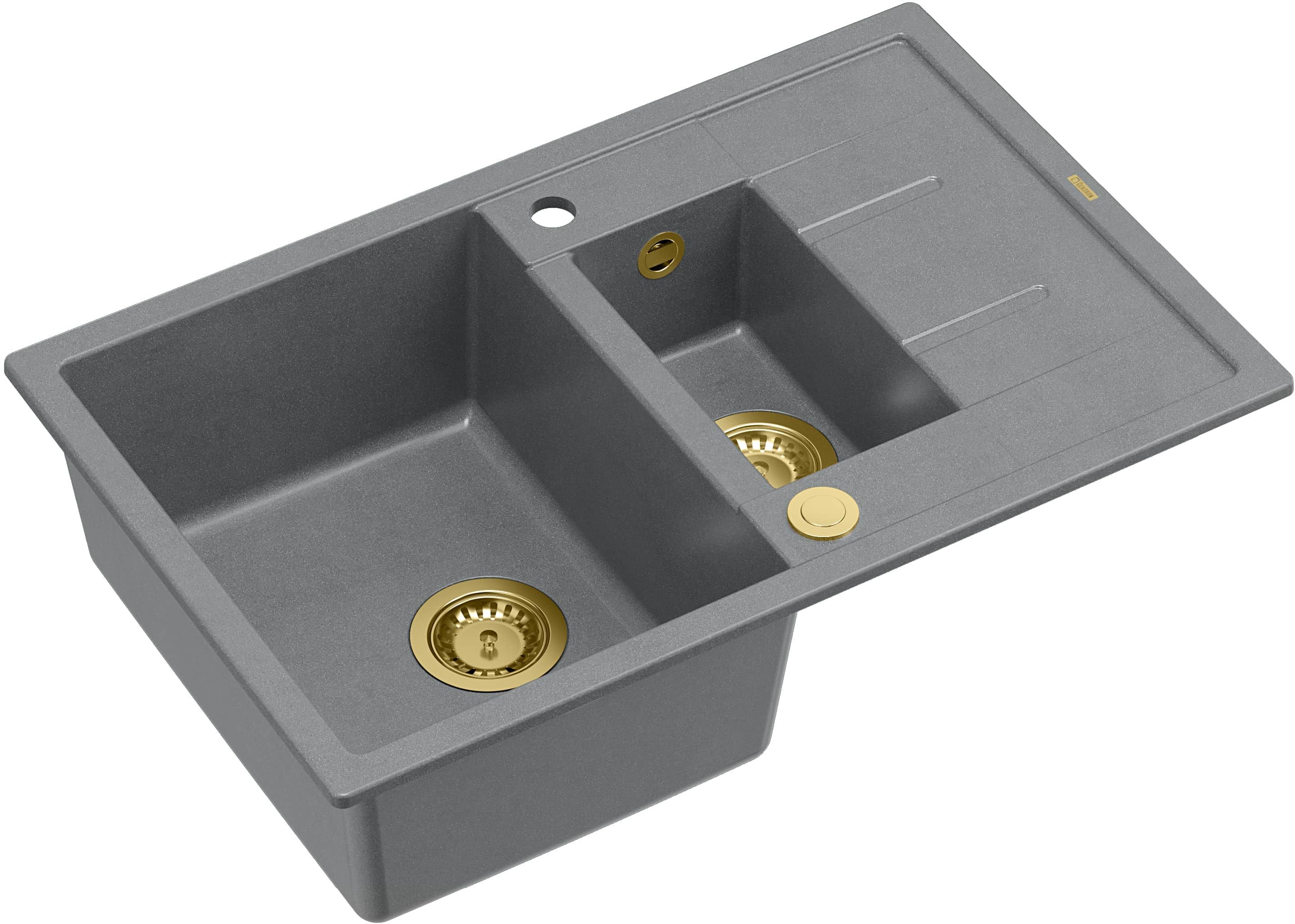 Quadron Morgan dřez graniteq 78x50 cm šedá/grafitová/onyx HB8224U5-G1_P2O