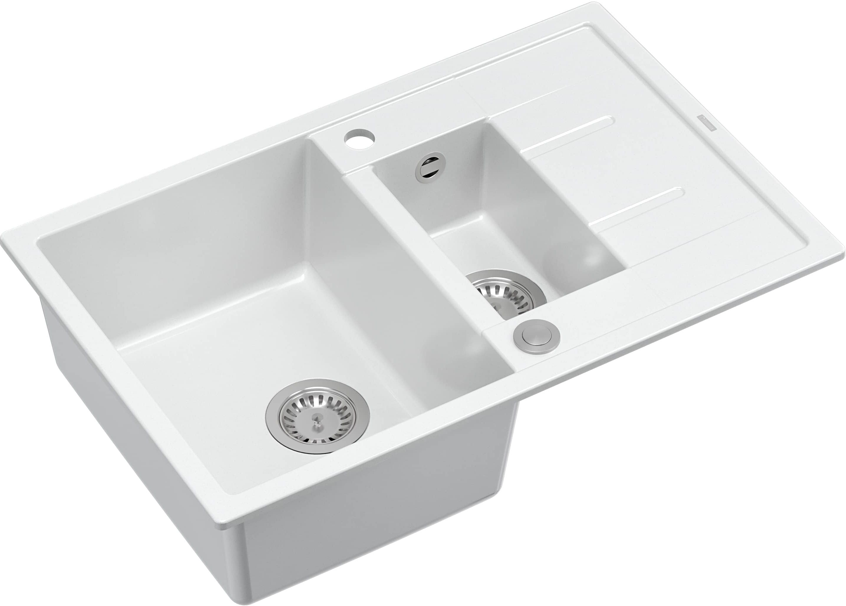 Quadron Morgan dřez graniteq 78x50 cm bílá HB8224U1-BS_P2O