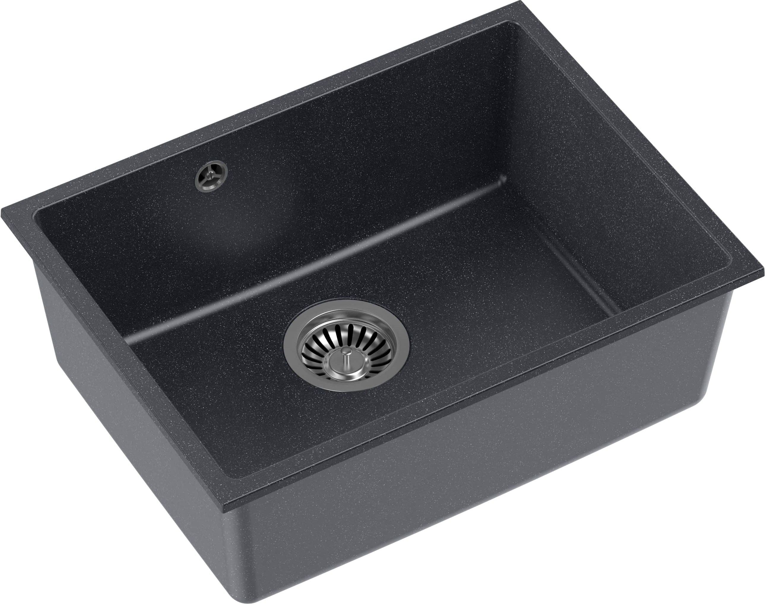 Quadron Alec granitový dřez 53.5x40 cm černá HQA5340CZK