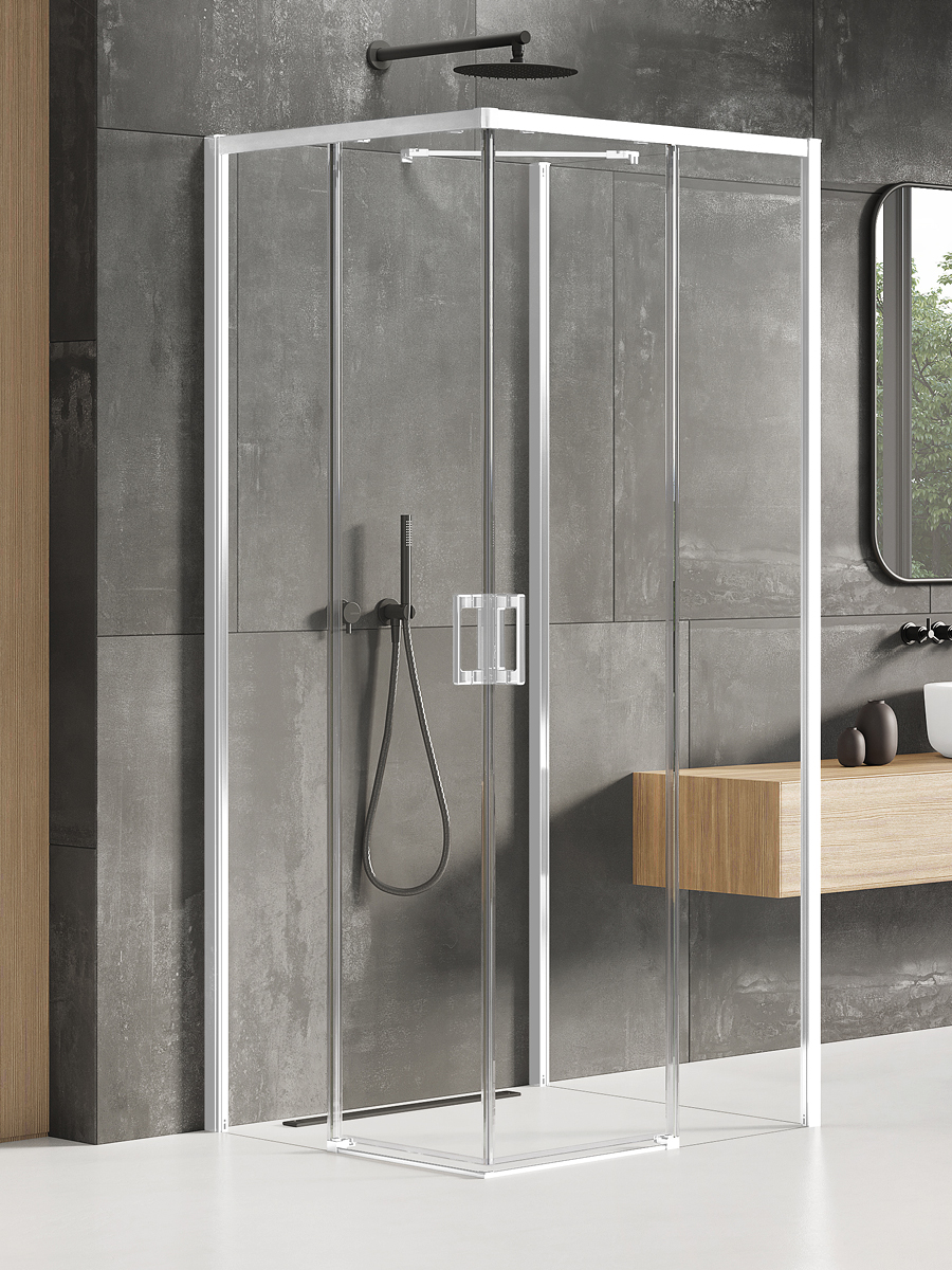 New Trendy Prime White sprchový kout 90x80 cm obdélníkový bílá matný/průhledné sklo K-1093