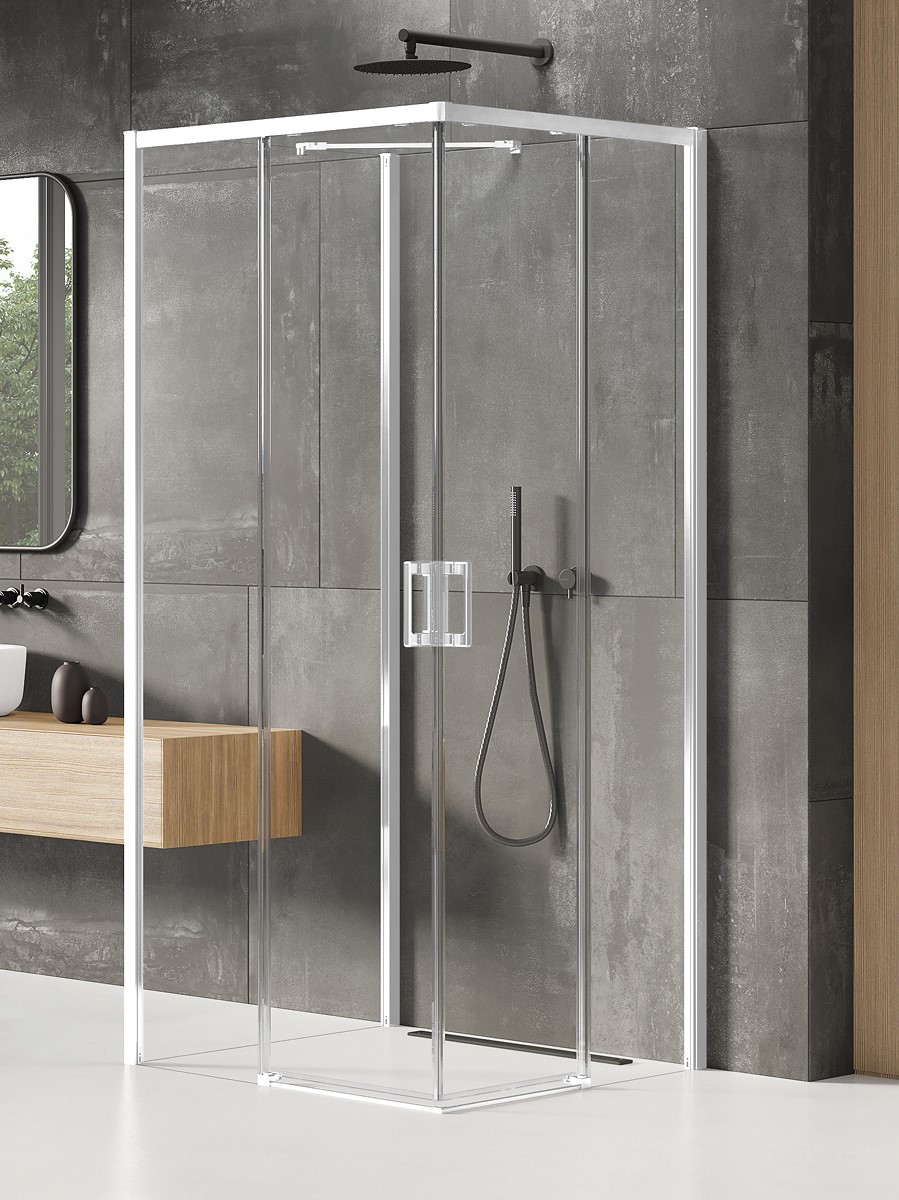 New Trendy Prime White sprchový kout 80x70 cm obdélníkový bílá matný/průhledné sklo K-1534