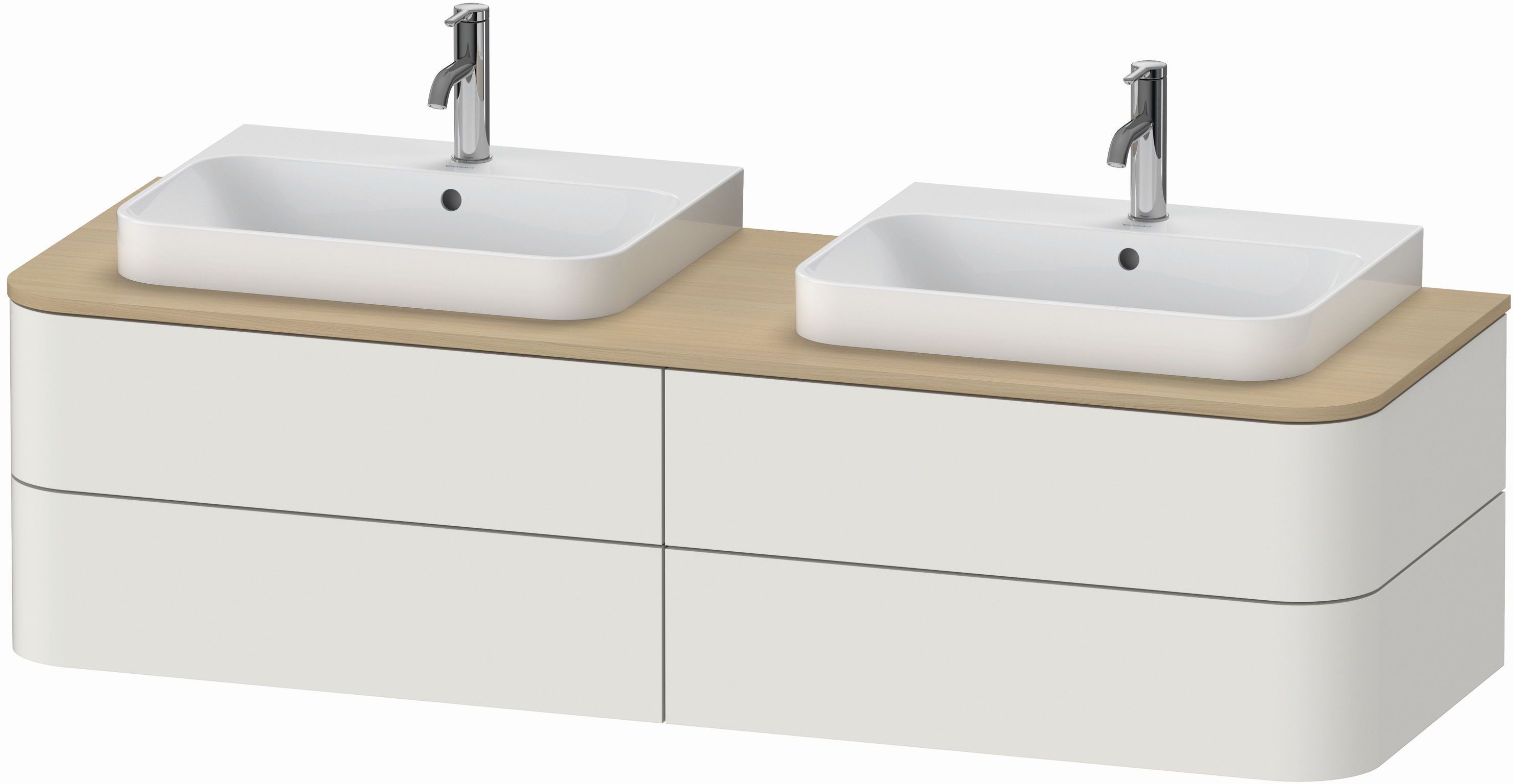 Duravit Happy D.2 skříňka 160x55x40.8 cm pod umyvadlo závěsná bílá HP4974B3939