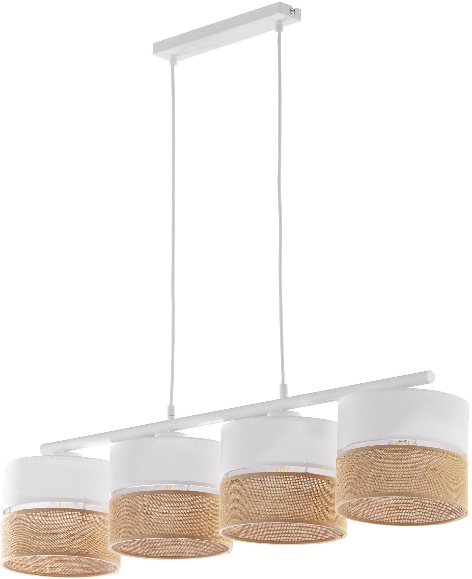 TK Lighting Linobianco závěsné svítidlo 4x15 W bílá-hnědá 6576
