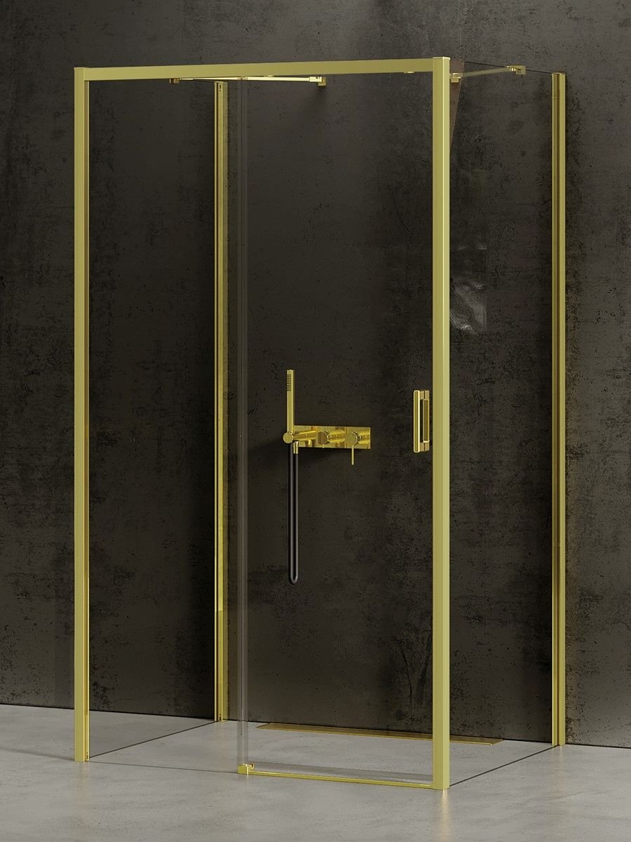 New Trendy Prime Light Gold sprchový kout 140x90 cm obdélníkový zlatá lesk/průhledné sklo K-1118