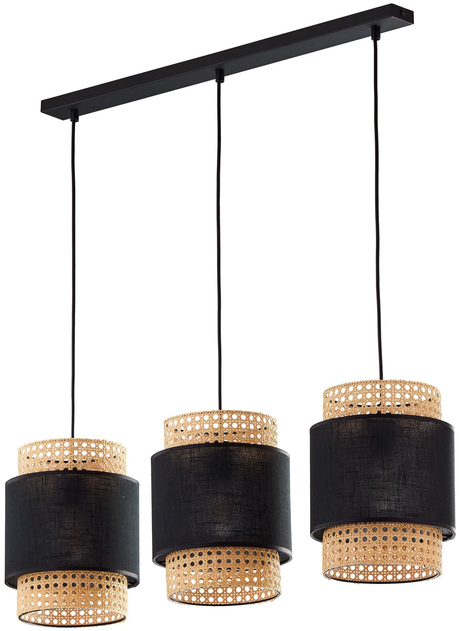 TK Lighting Boho Black závěsné svítidlo 3x15 W černá-béžová 6541