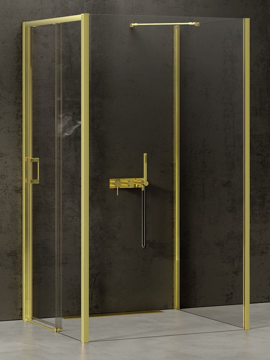 New Trendy Prime Light Gold sprchový kout 120x90 cm obdélníkový zlatá lesk/průhledné sklo K-1514