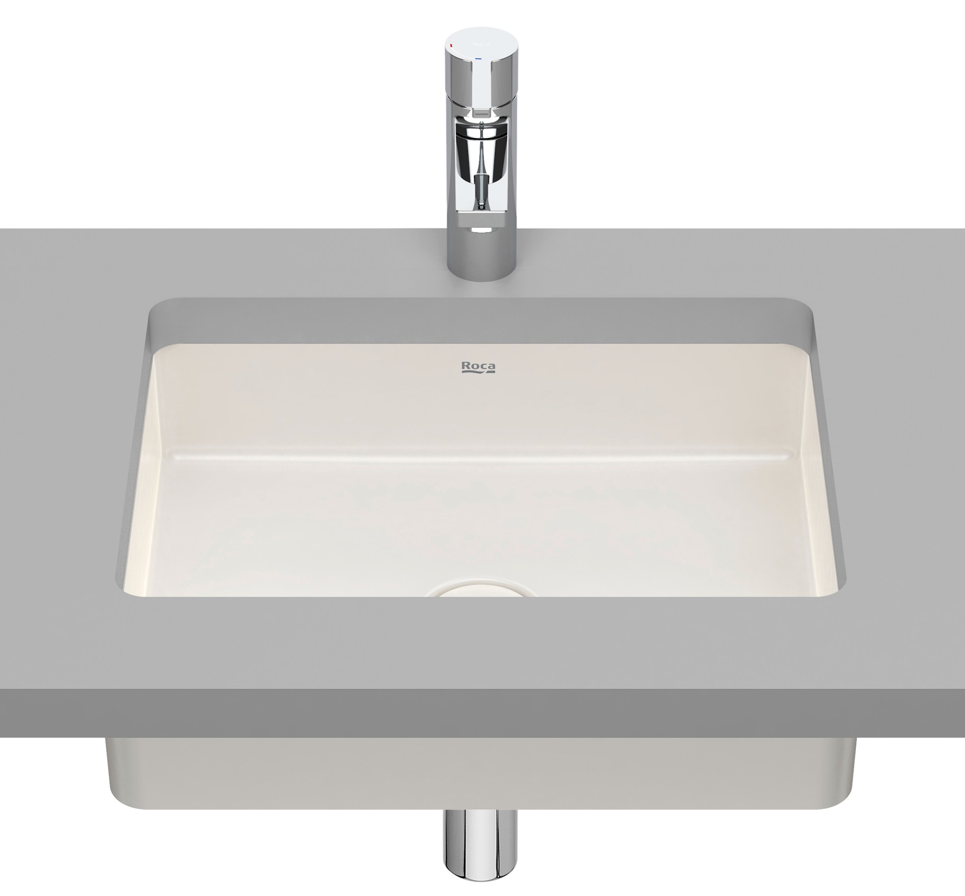 Roca Inspira umyvadlo 43x32.5 cm obdélníkový pod pult hnědá/béžová A327536650