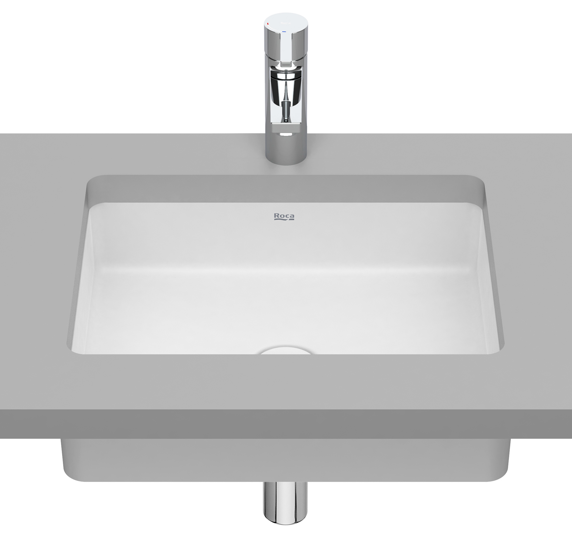 Roca Inspira umyvadlo 43x32.5 cm obdélníkový pod pult bílá matný A327536620