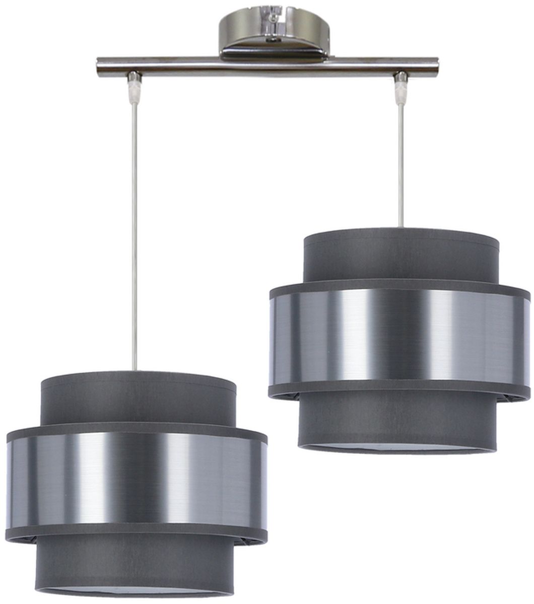 Candellux Hare závěsné svítidlo 2x60 W chrom-šedá/popelavá-stříbrná 32-18489