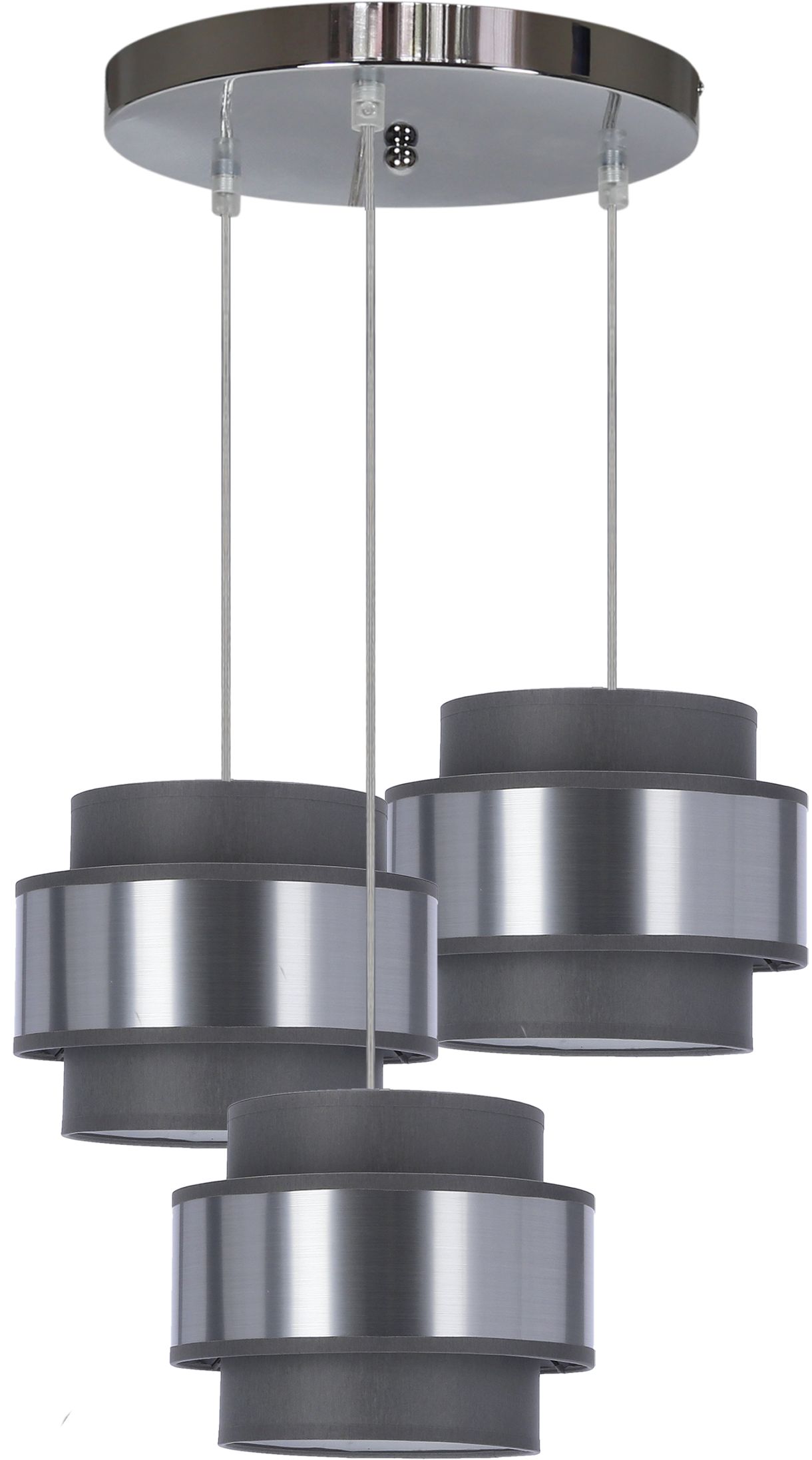 Candellux Hare závěsné svítidlo 3x60 W chrom-šedá/popelavá-stříbrná 33-18496