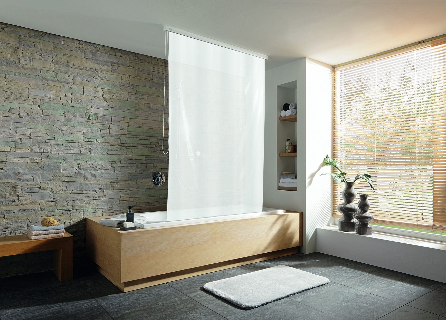 Kleine Wolke Duschrollo sprchová roleta bez kazety 240x128 cm bílá 3321109747