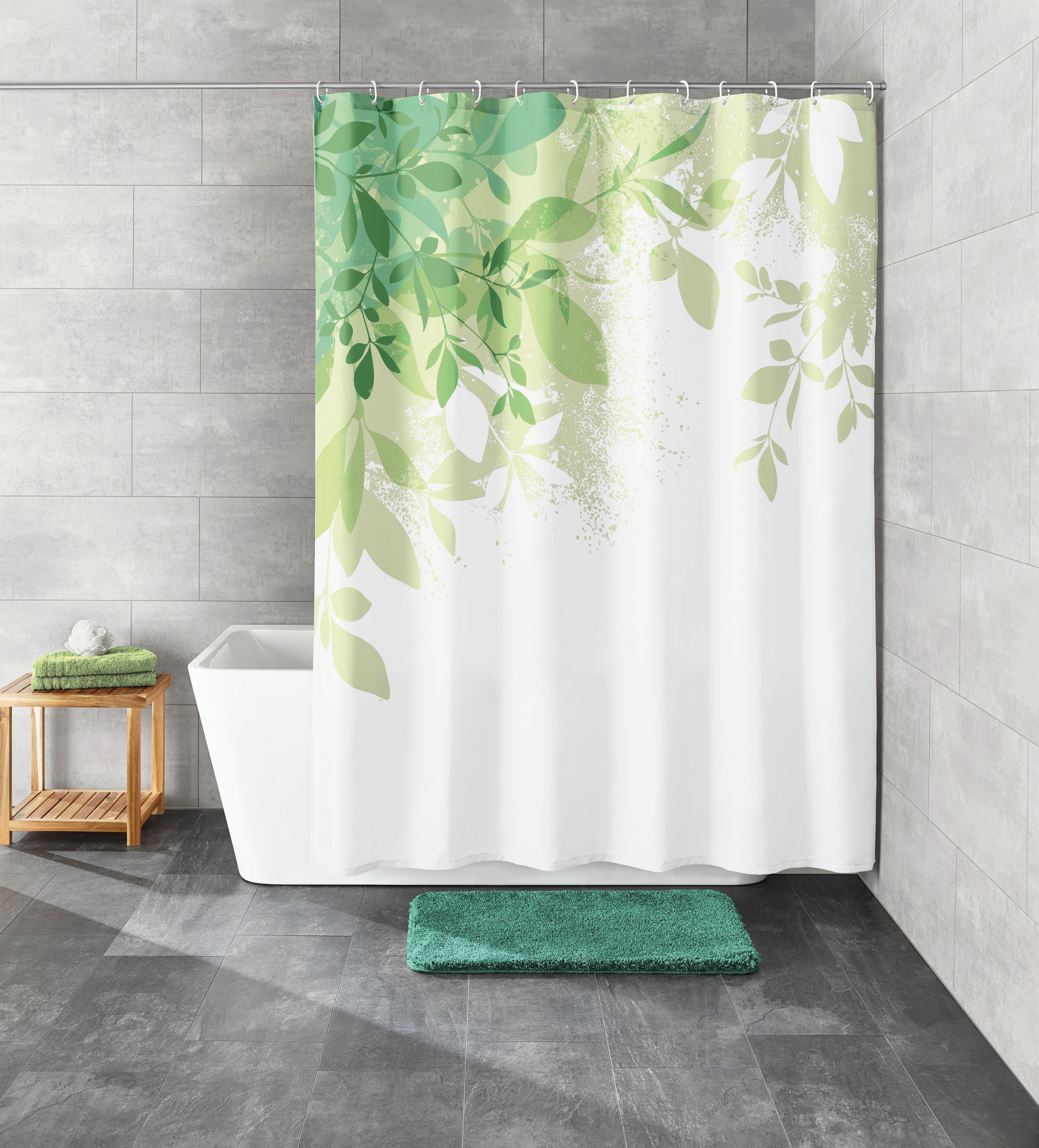 Kleine Wolke Floresta sprchový závěs 200x180 cm bílá-zelená 5912600305