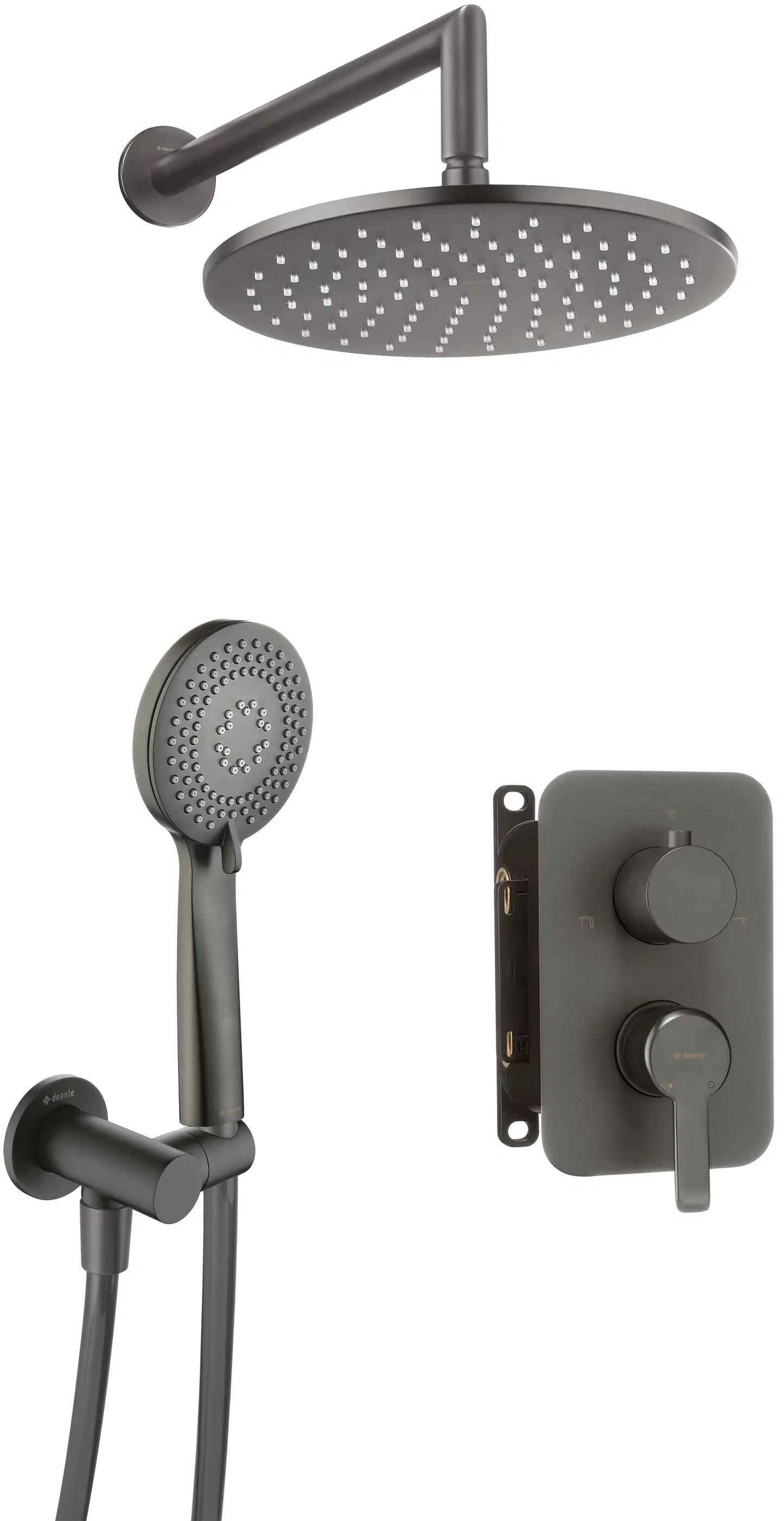 Deante Arnika sprchová sada pod omítku s dešťovou sprchou grafitová BXYZDQAM