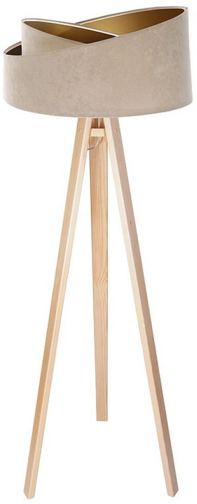 BPS Koncept Galaxy stojací lampa 1x60 W zlatá-dřevo 060P-029