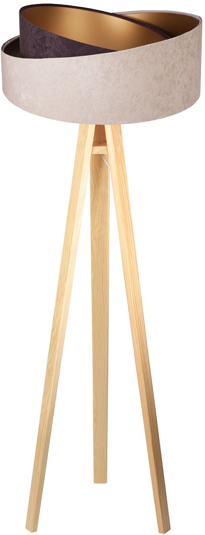BPS Koncept Galaxy stojací lampa 1x60 W zlatá-dřevo-béžová-hnědá 060P-019