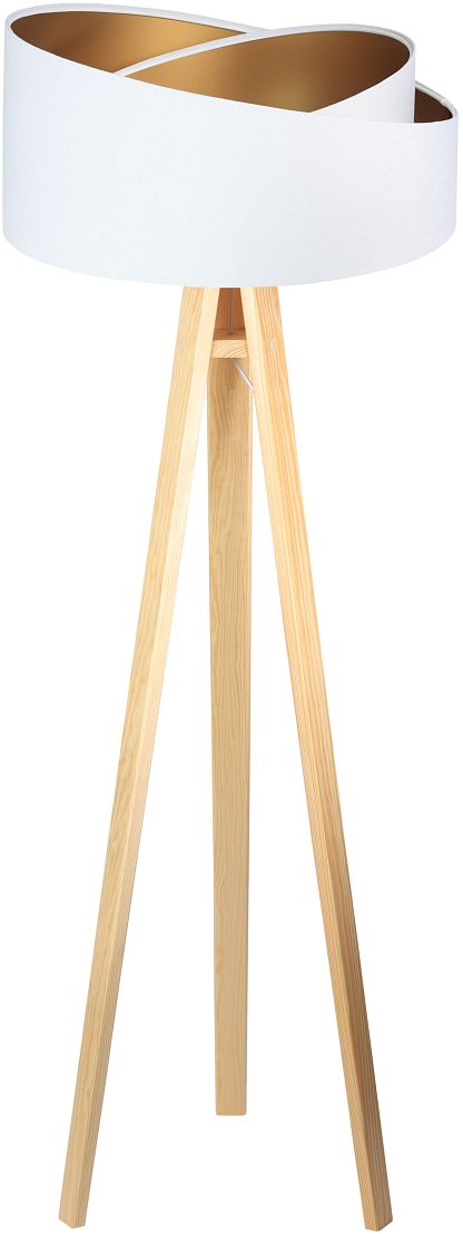 BPS Koncept Galaxy stojací lampa 1x60 W bílá-zlatá-dřevo 060P-062