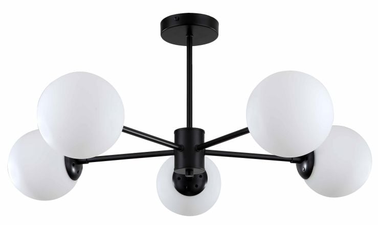 Light Prestige Roma stropní světlo 5x40 W bílá-černá LP-1345/5PBK