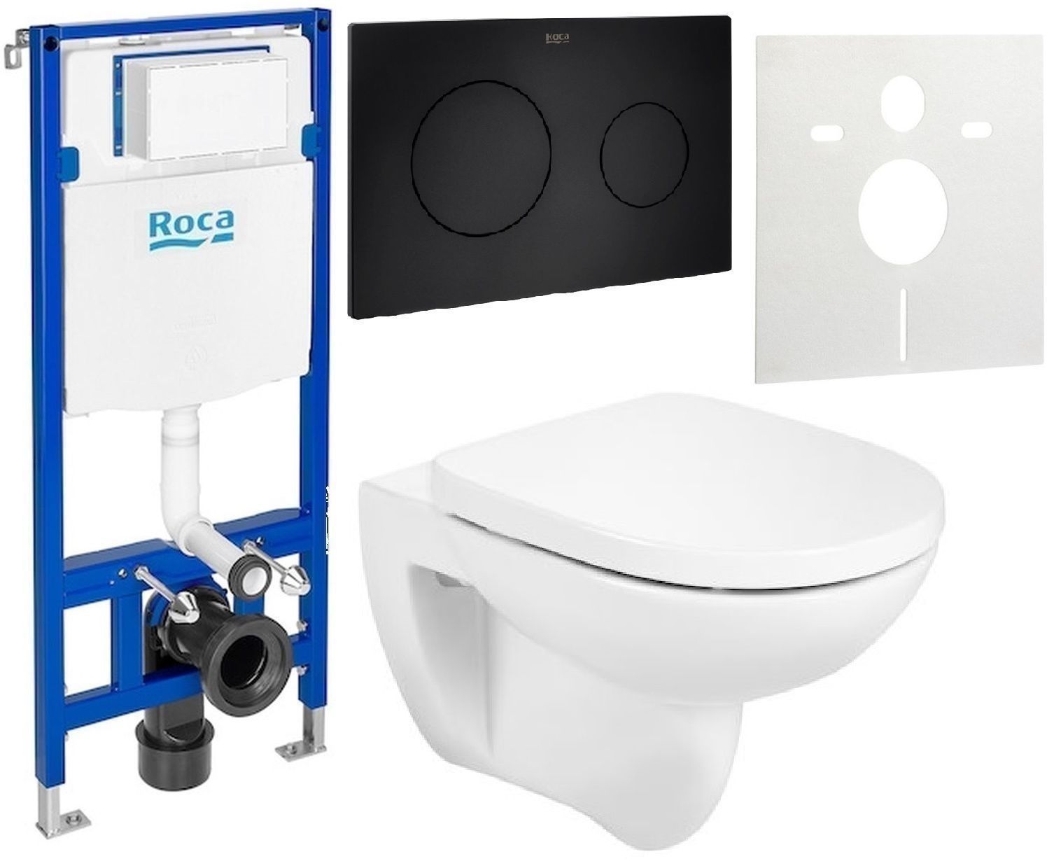 Sada podomítkový WC modul Roca Duplo One A890070020, záchodová mísa Roca Debba A346998000, A801B2200B, A890189206, A890063000