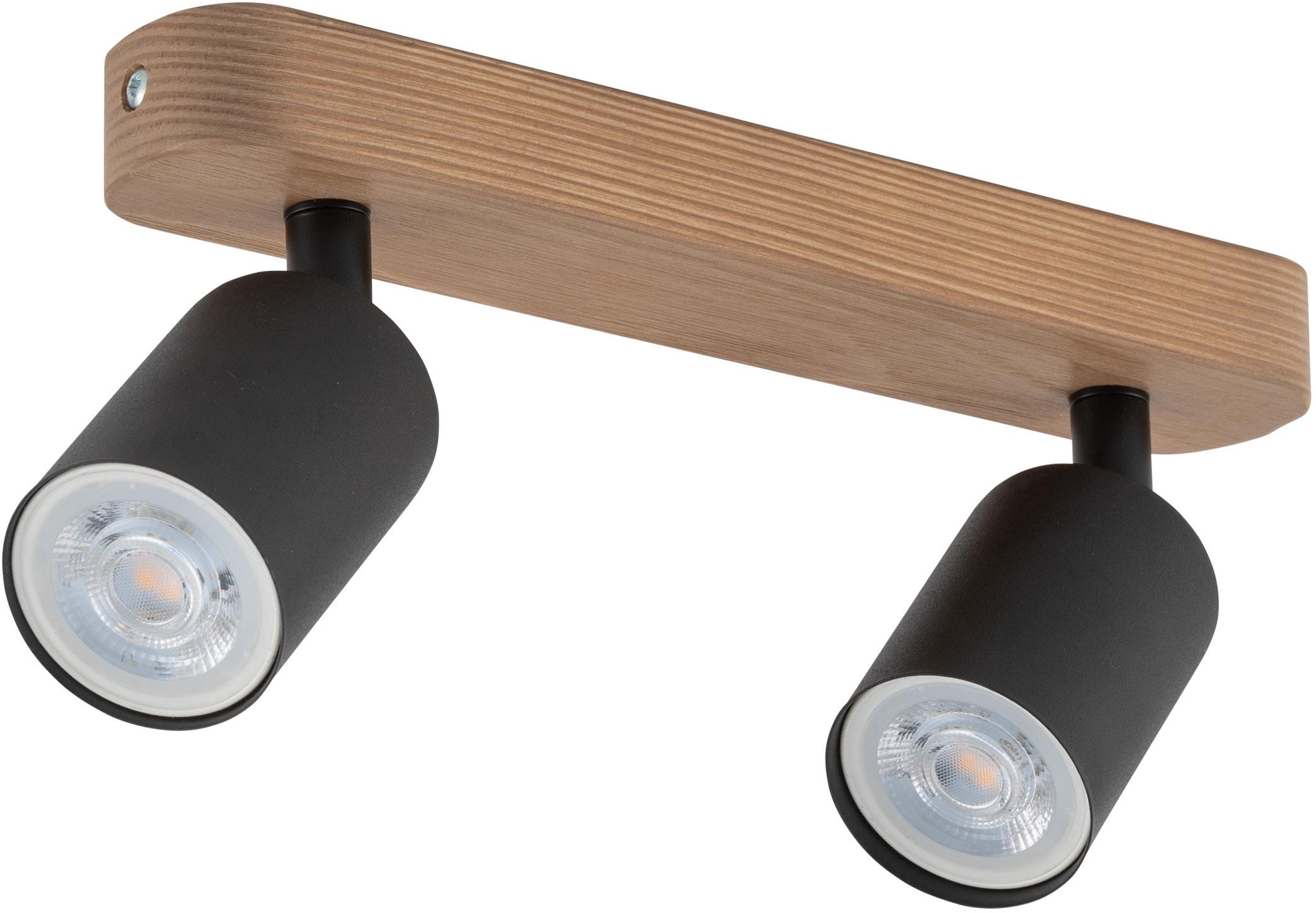 TK Lighting Top stropní světlo 2x10 W černá-dřevo 3291