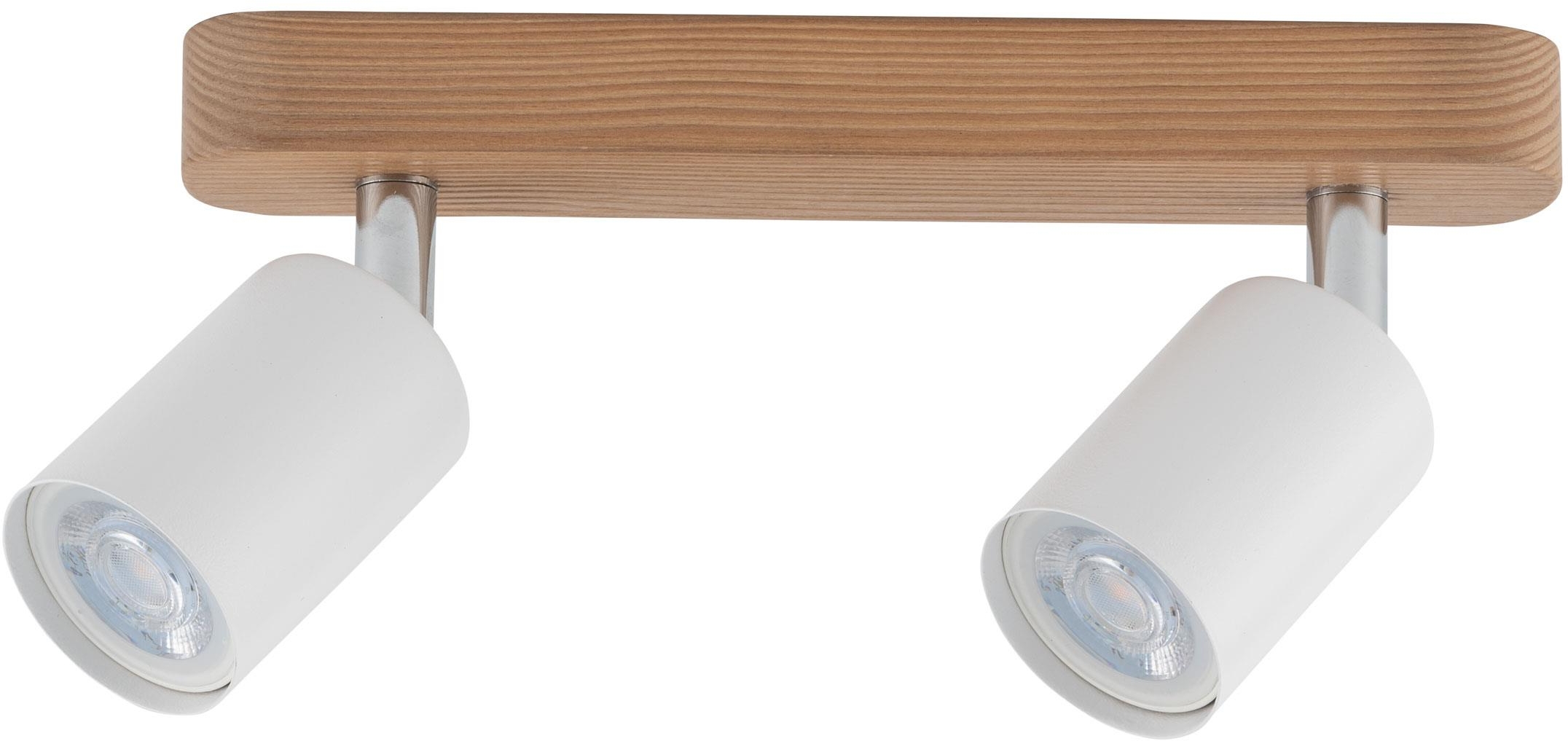 TK Lighting Top stropní světlo 2x10 W bílá-chrom-dřevo 3295