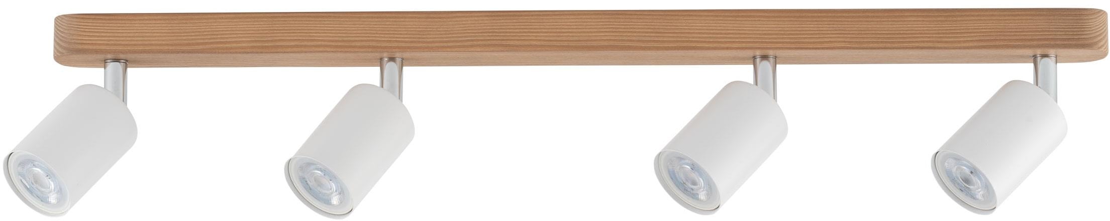TK Lighting Top stropní světlo 4x10 W bílá-chrom-dřevo 3297